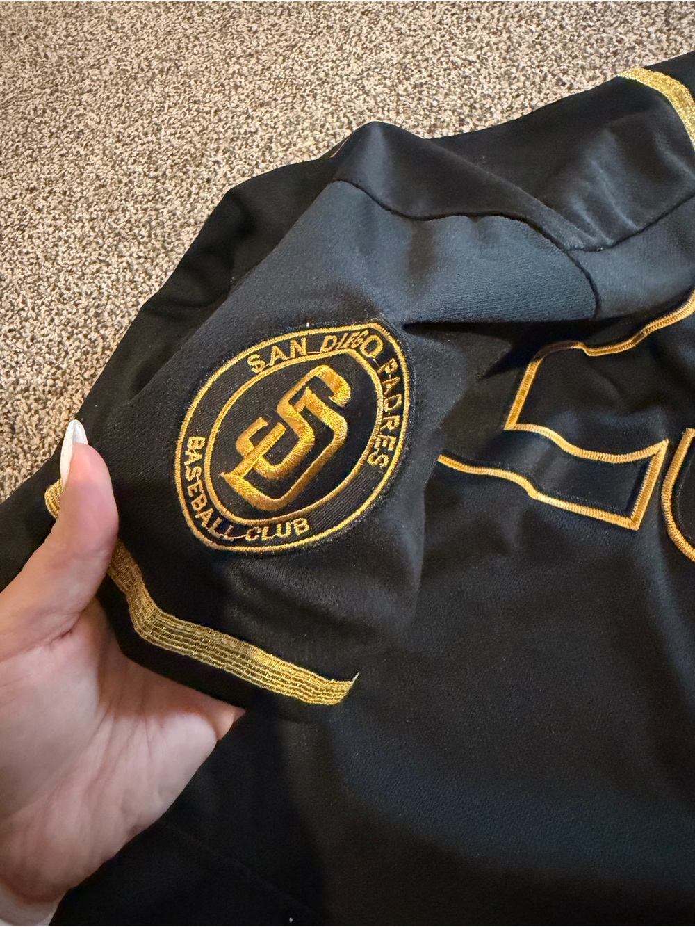 Nike Black and Gold Padres Baseball Jersey - Picture 3 of 4